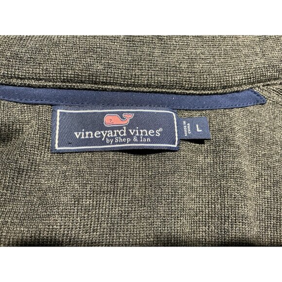 Vineyard Vines 1/4 Zip Pull Over Large Long Sleeve Blue & Gray Sweater - Picture 7 of 9